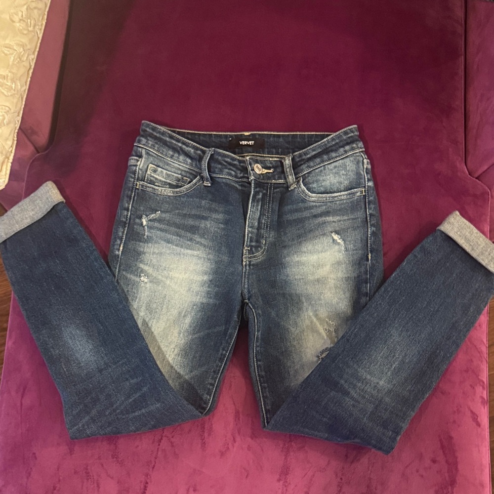 Vervet Women’s Distressed Denim Blue Jeans size 27 - Picture 8 of 15